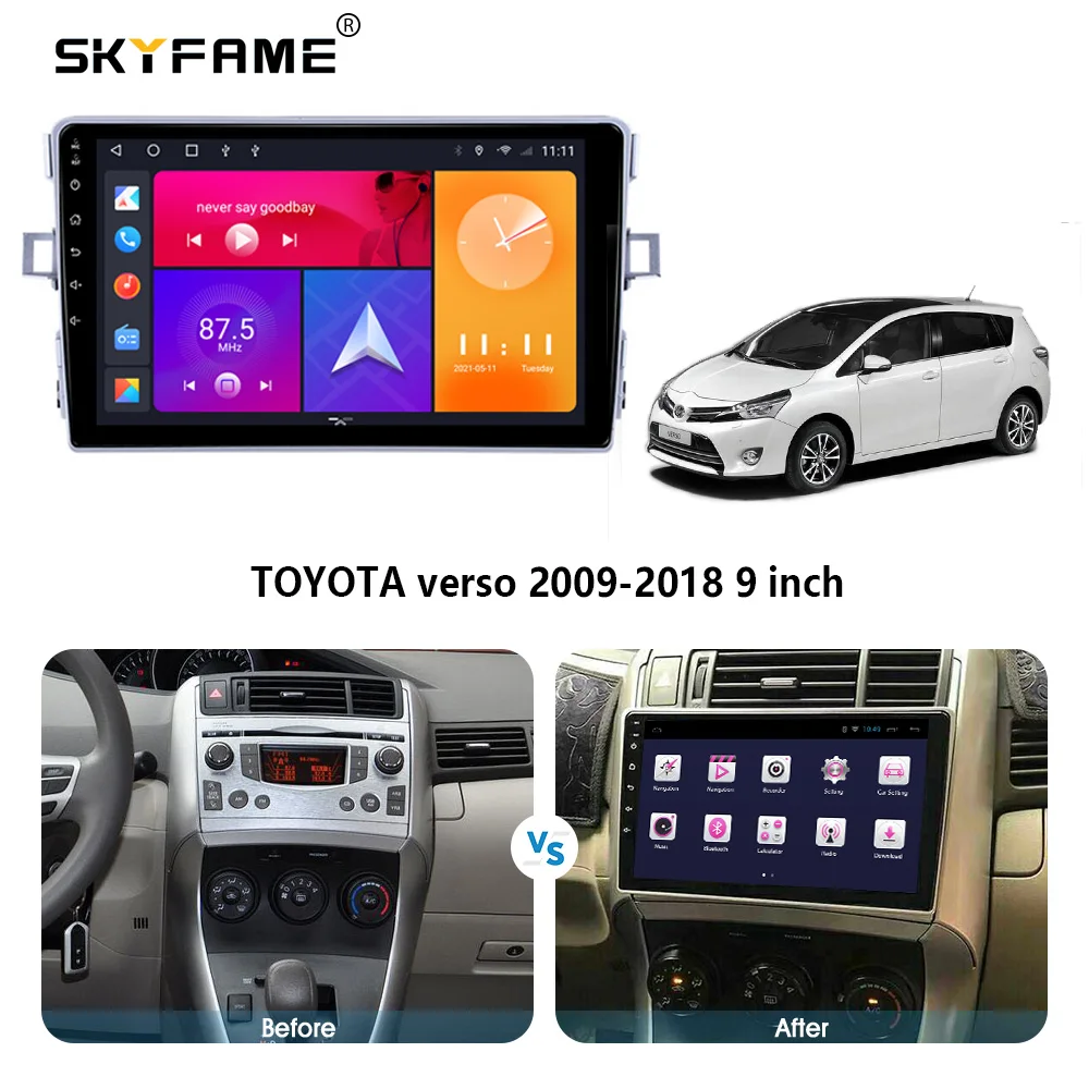 SKYFAME รถกรอบ Fascia อะแดปเตอร์ Android วิทยุ Dash ชุดแผงติดตั้งสําหรับ Toyota Verso Corolla