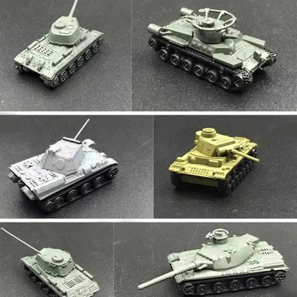 1:144 4D Assembled Tank Model Military German King Tiger Main Thumb Battle Children\'s Military Tank Toy Tank Model Boy Toys Gift