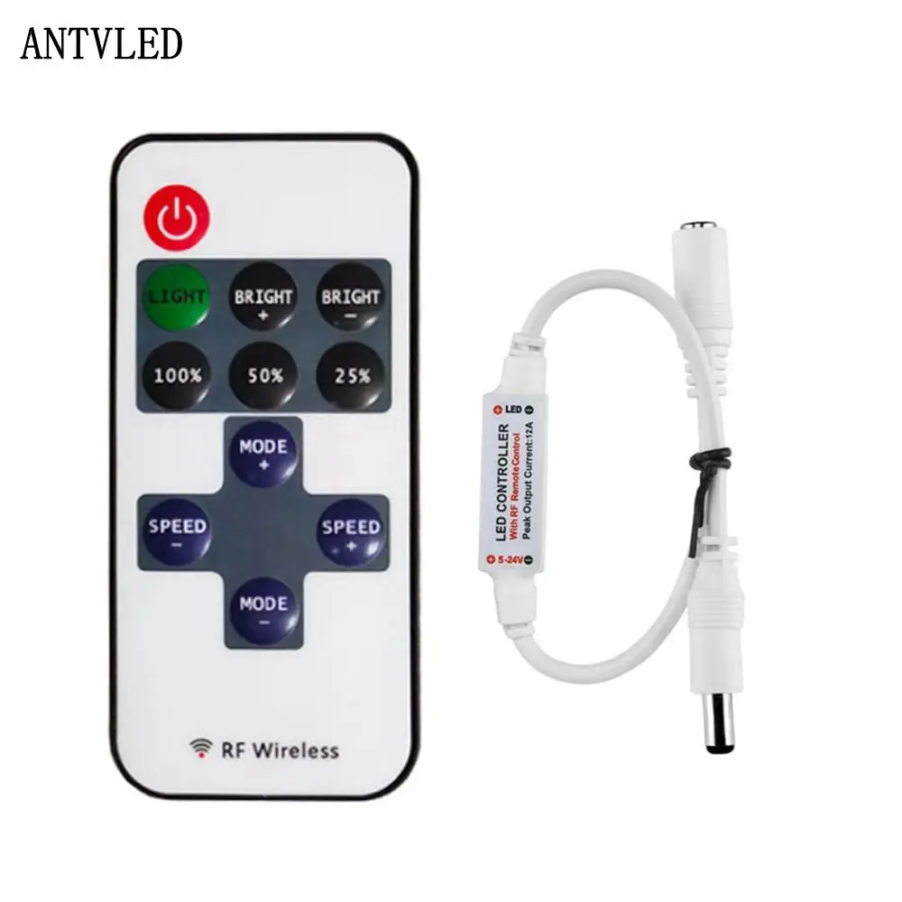 Mini 11Keys/9Keys RF Wireless Led Remote Controller Led Dimmer Controller For Single Color Light Strip SMD5050/3528 DC5-24V