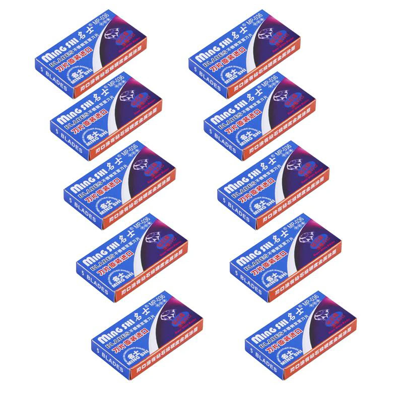Hot 50pcs/lot Double-sided Blade Brand Faced Black Stainless Steel Razor Blades