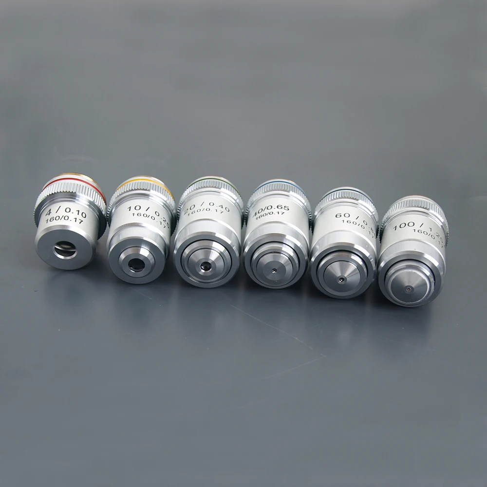 

4X 10X 20X 40X 60X 100X High Quality Microscope Objective Lens Achromatic Objective Laboratory Biological Microscope parts