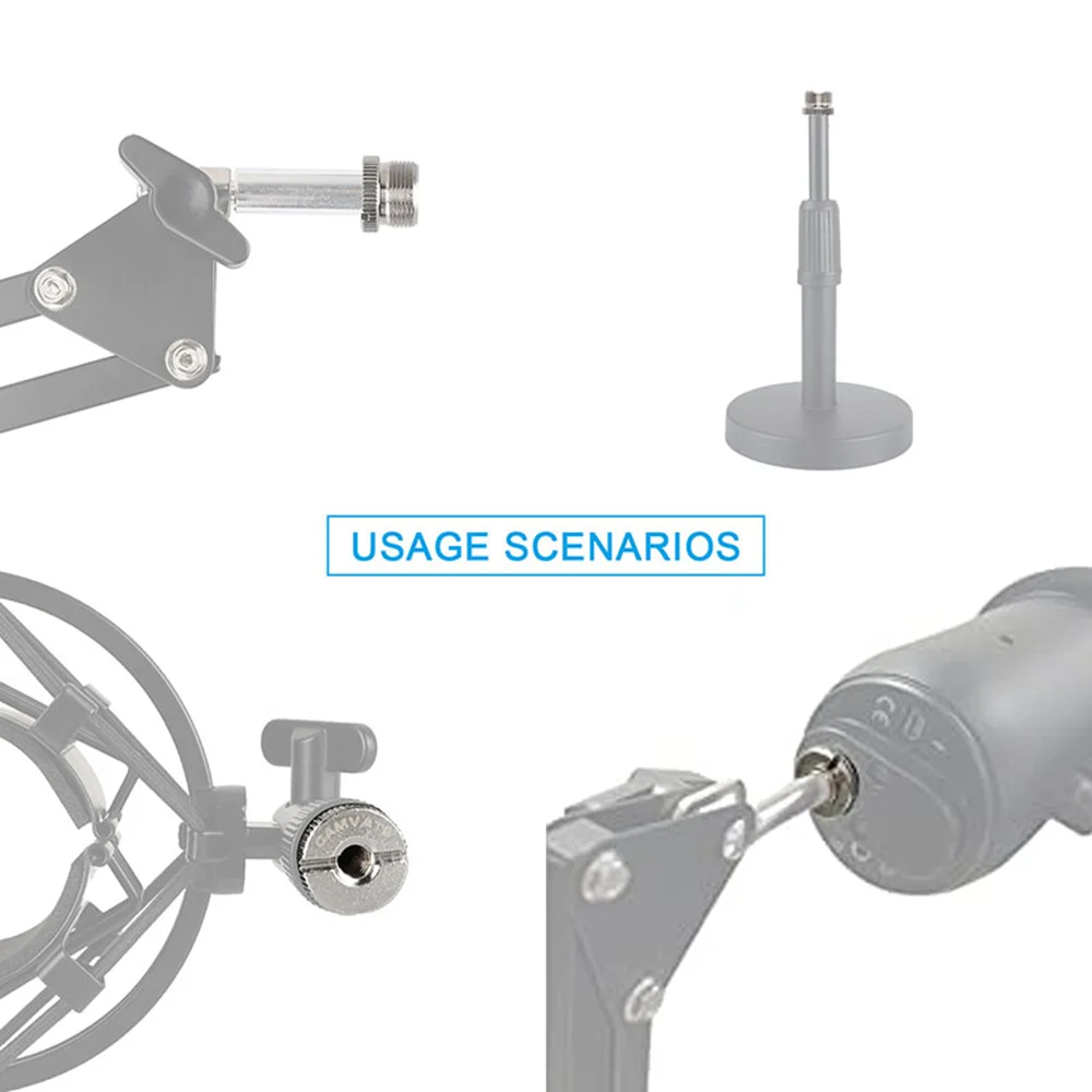 CAMVATE-Adaptador de tornillo macho a hembra de 5/8 "para micrófono, soporte de cabeza esférica, superabrazadera, accesorios de fotografía, 1/4"