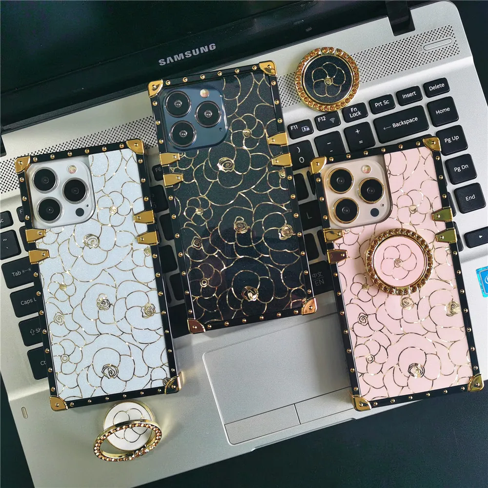 Luxury Bling Glitter Cover Gold Rose Flower Case for Samsung Galaxy S24 Ultra S23 Plus Note 20 9 10 S21 FE S20 S10 S9 S22