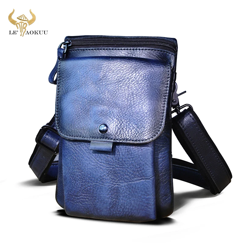 Imagem -06 - Moda Azul Couro Original Casual Bolsa de Viagem Cross-corpo Mochila Mensageiro Bolsa Hip Bum Bolsa Fanny Cintura Cinto Pacote Bolsa 8302