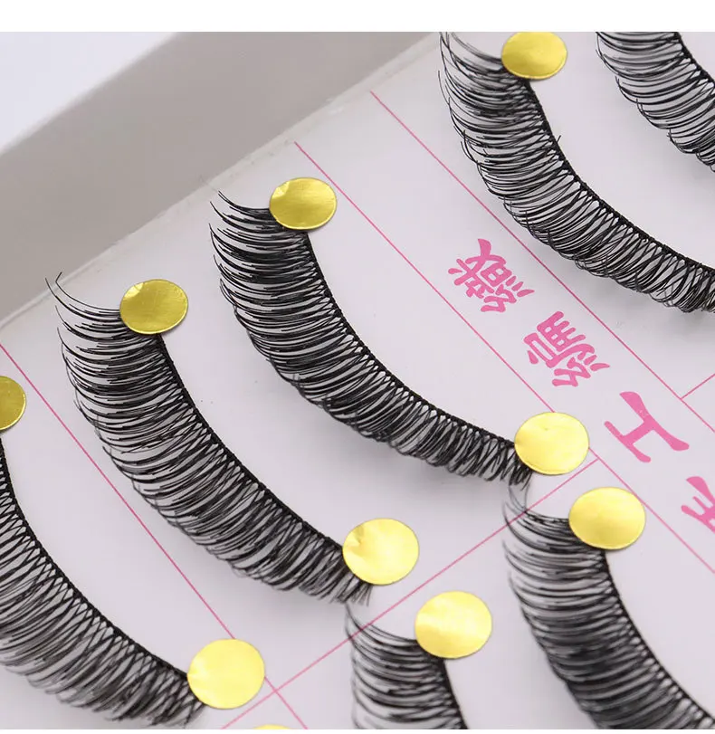 Taiwan 10 Pairs False Eyelashes Cotton Thread Soft Stems Natural Dense Volume Dramatic Eyelashes On Stage Performances