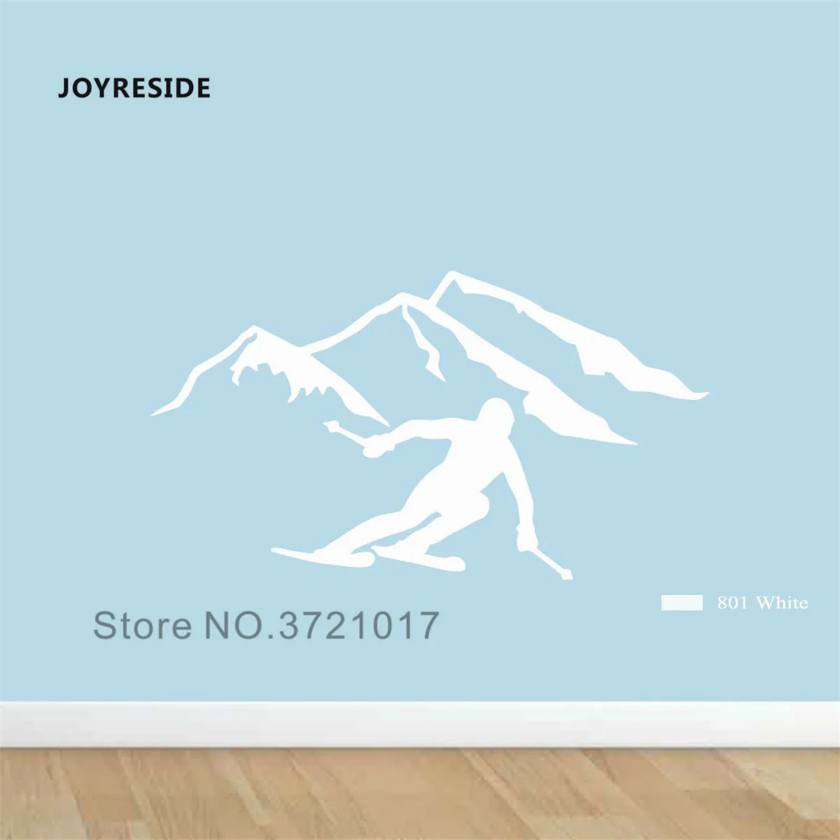 JOYRESIDE Mountain Ski Man Wall Decal Vinyl Sticker Skiing Skier Extreme Sports For Kids Bedroom Decor Art Home Decoration A032