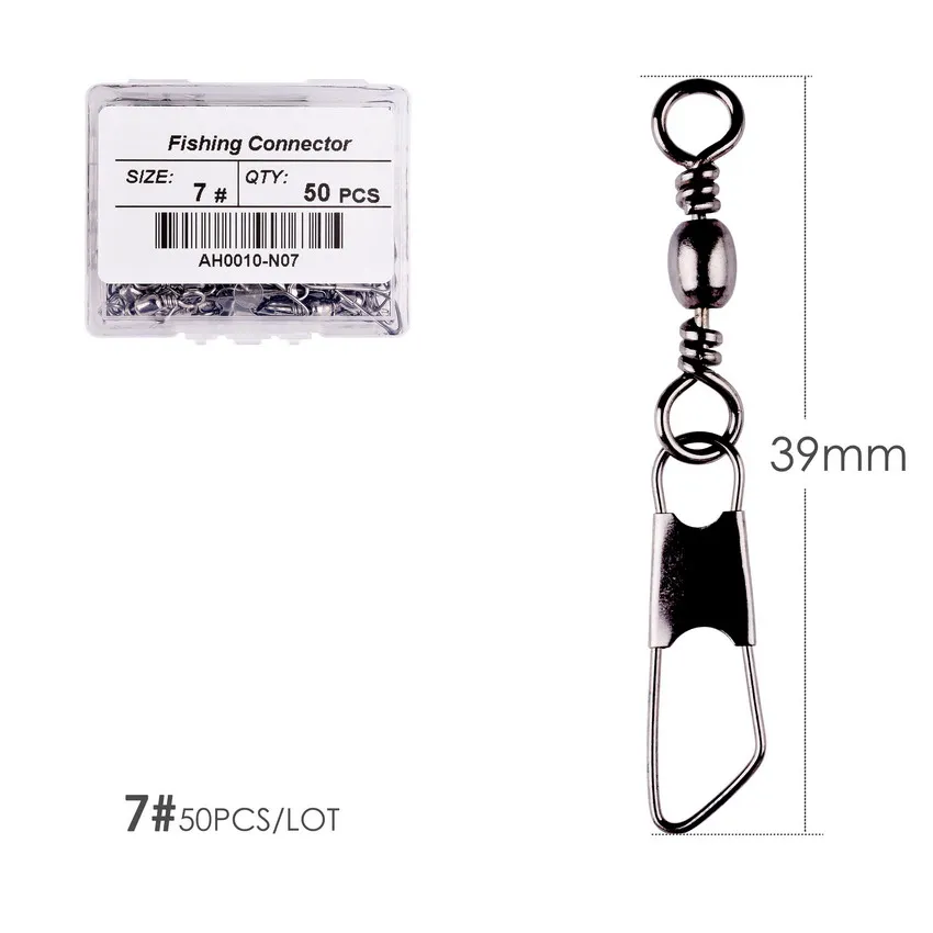 50 Teile/schachtel Messing Barrel Angeln Wirbel Solide Ringe Angeln Pin Linie Stecker Angelhaken mit Verriegelung Snap Wirbel Tackle-Tool
