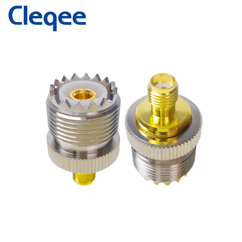 Cleqee 1PCS SMA Female to UHF Female Adapter RF Coaxial Connector SO-239 SO239 to SMA Converter