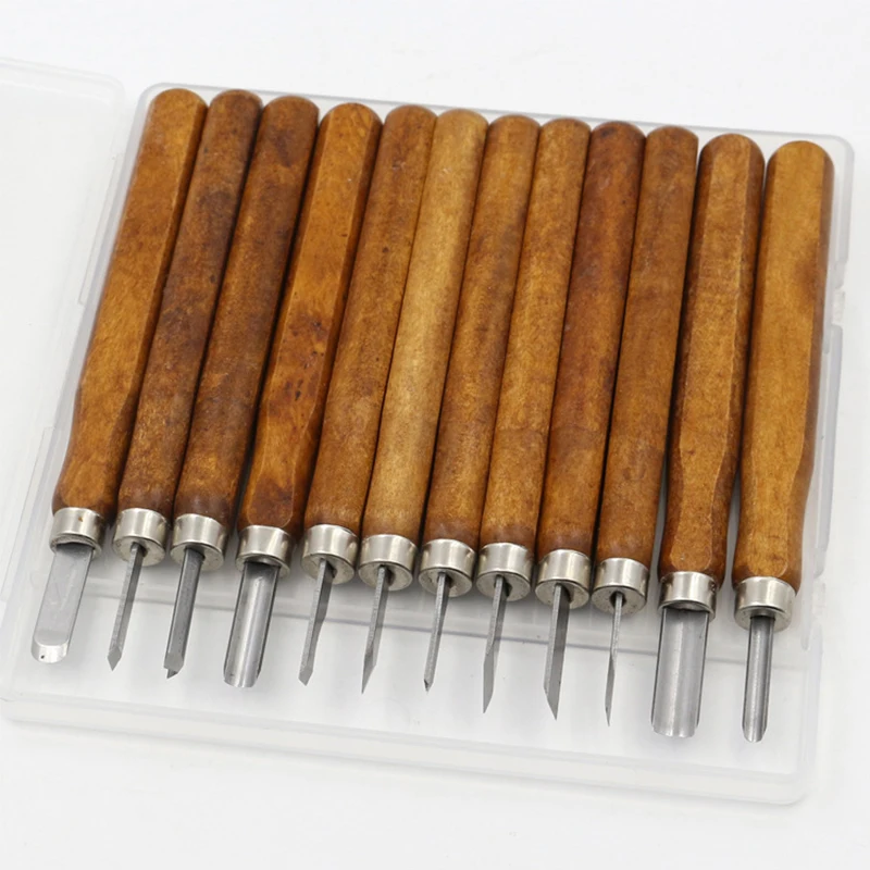 12 pz/set intaglio del legno scalpelli strumenti intaglio del legno per fai da te incisione del legno oliva intaglio coltello Set di strumenti coltello fatto a mano