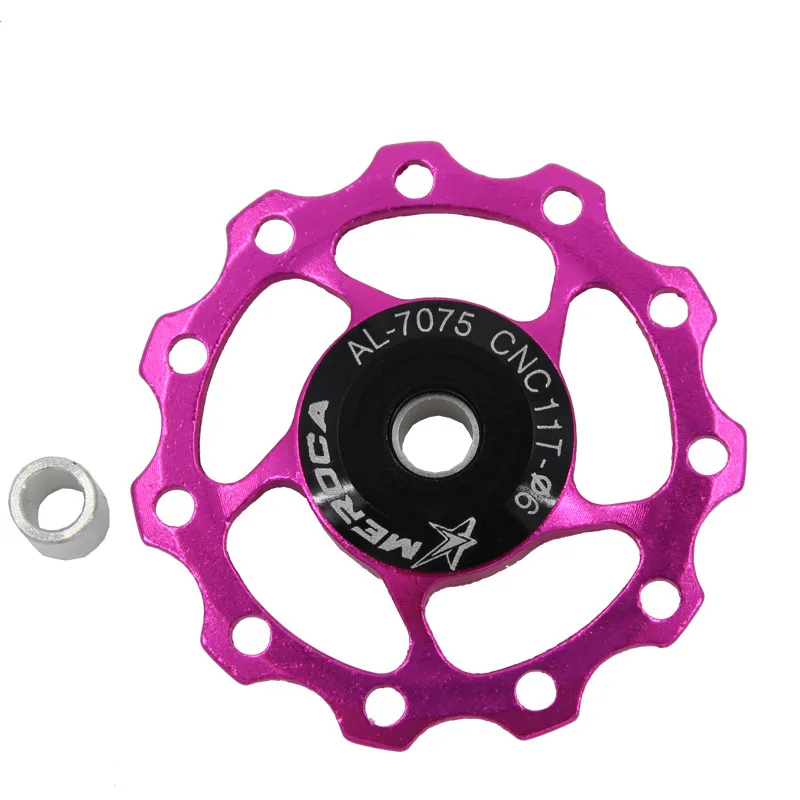 MEROCA Mountain bike road bike 11T 13T aluminum Jockey Wheel Rear Derailleur Pulley metal bearing guide pulley bearing