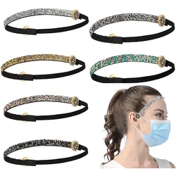 Classic Rhinestone Beads Elastic Hand Headbands Hair Jewelry For Women Button Hairbands Full Crystal Fashion Jewellery