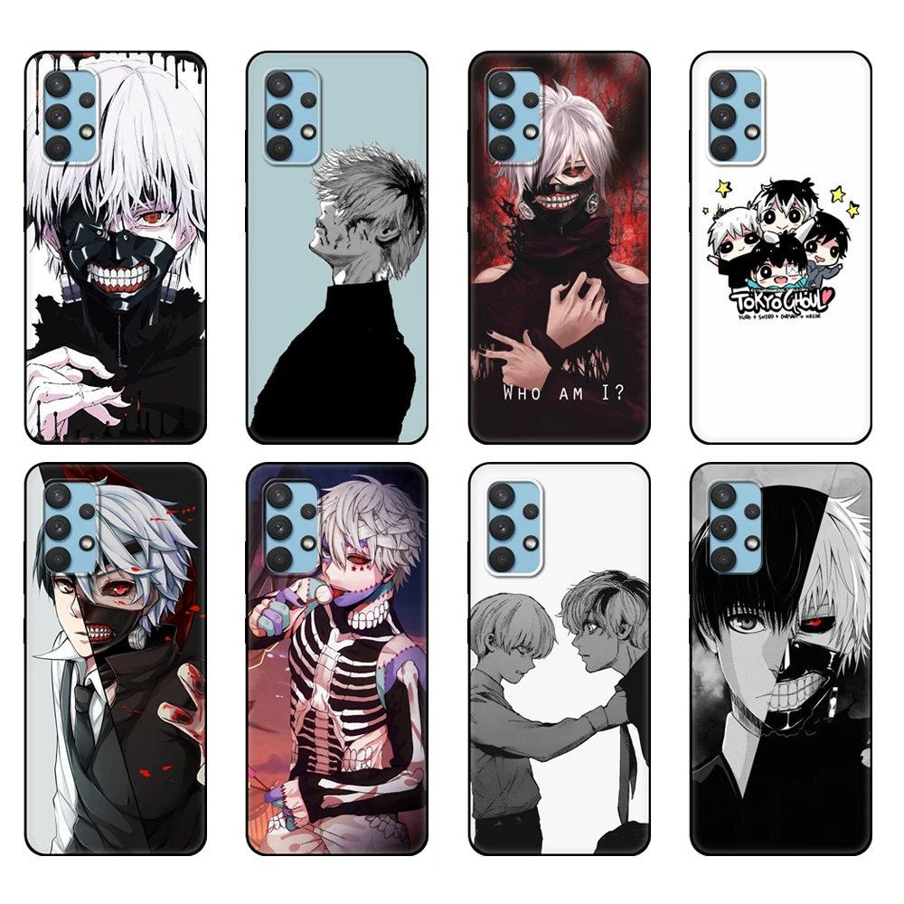 Black tpu Case For Samsung galaxy A12 A22 A32 A42 A52 A72 4g 5g S21 PLUS ultra back cover Japanese Anime Tokyo Ghoul