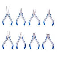 MADALENA SARARA  Promotion Jewelry Tools Pliers For DIY Jewelry Making 8pcs /Set Blue White handle Mini Set