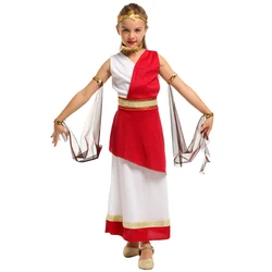 Girl Carnival Purim Greek Goddess A-thena Costume Halloween Empress Rome Cosplay Fancy Party Dress