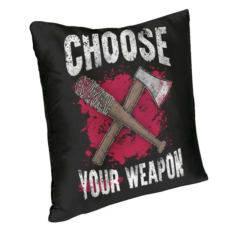 The Walking Dead Square Pillowcover Home Decorative Choose your Weapon AX Lucille Cushions Cover Velvet Throw Pillow Case