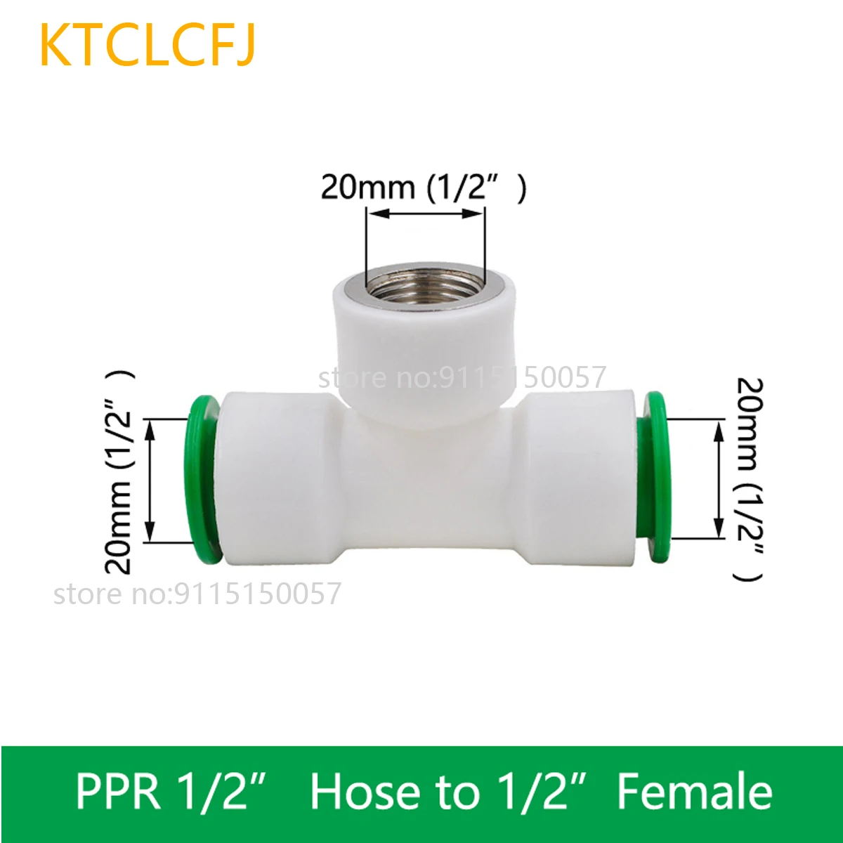 

20/25/32mm Tee Green Joint Direct and Quick PP Aluminum Plastic PPR Water Pipe Garden Irrigation Connection