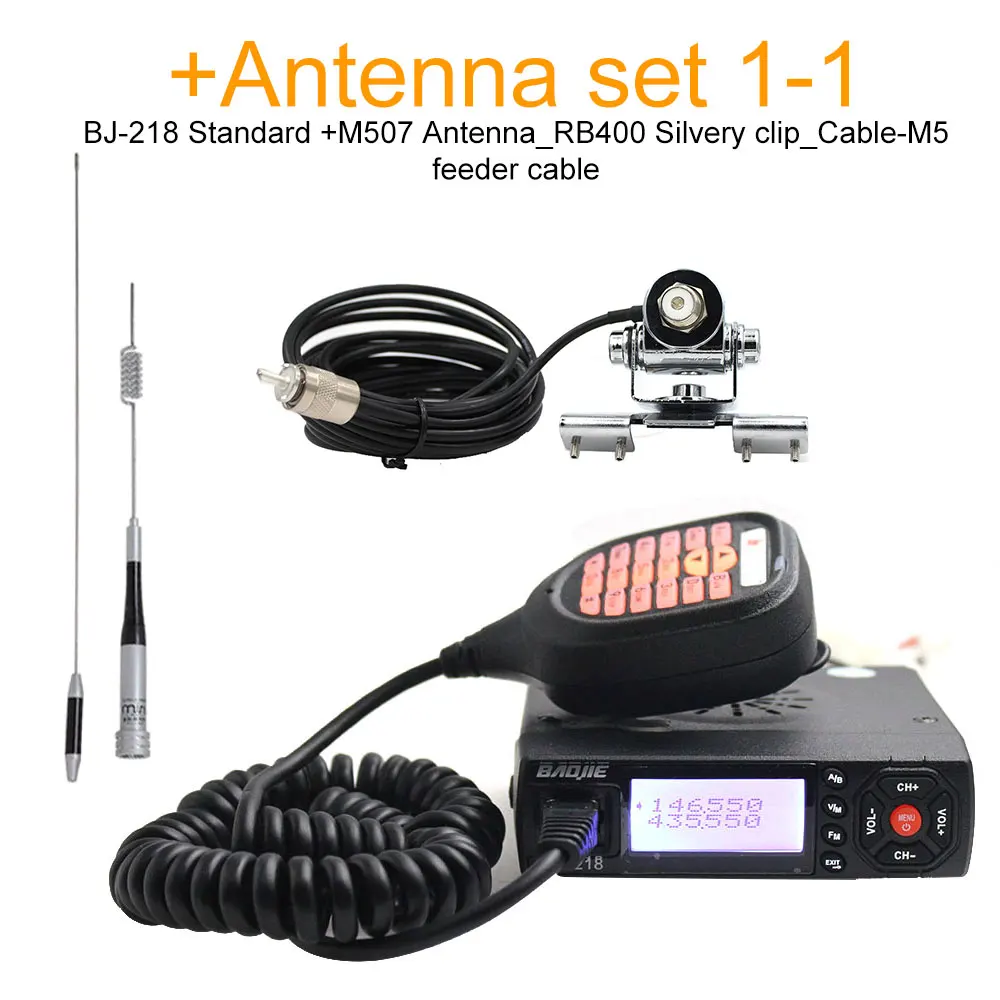 

Baojie BJ-218 Mini Mobile Radio 20km 25w Dual Band VHF / UHF Walkie Talkie 136-174mhz 400-470mhz bj218 Transceiver Station