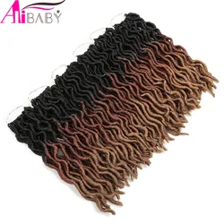 Alibaby-extensiones de cabello sintético para mujer afroamericana, extensiones de cabello sintético con trenza ombré de 12 pulgadas, 18 hebras/p