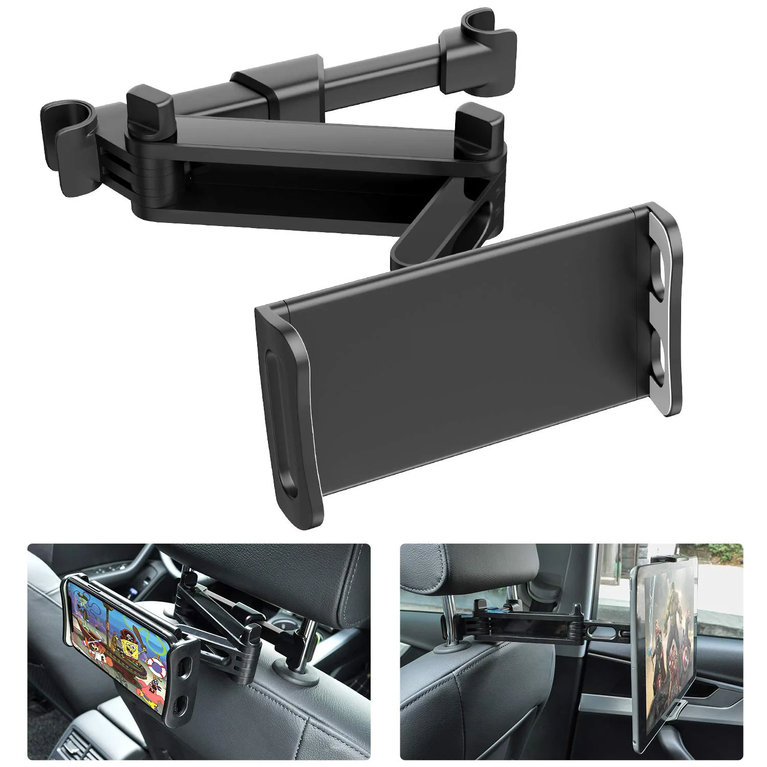 Telescopic Car Rear Pillow Phone Holder Tablet Car Stand Seat Rear Headrest Mounting Bracket for Phone Tablet 4-11 Inch