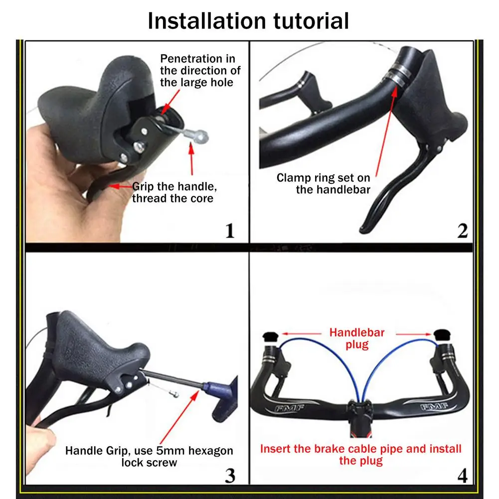 1 Pair Bicycle Brake Lever Aluminum Alloy Mountain Road Bike Handlebar Brake Lever Diameter 22.2-23.8 Mm Universal Brake Handle