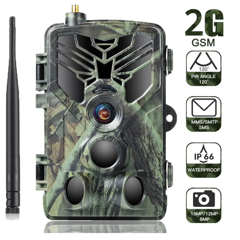 2G SMS MMS SMTP Trail Cameras 20MP 1080P Wireless Hunting Wildlife Camera 120 Detecting Range Motion Night Vision Waterproof