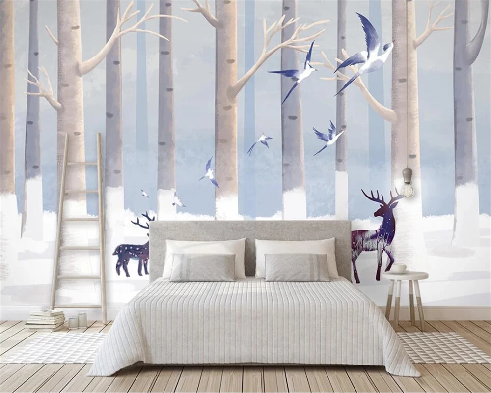 

custom Abstract cartoon forest elk Photo mural Wallpaper Living Room Background Wall 3d wallpape