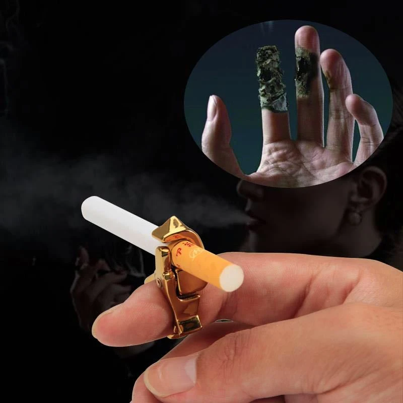 EDC Tempat Rokok Logam Campuran Seng Multifungsi Cincin Rusak Jendela Luar Ruangan Alat Jari Logam Pertahanan Diri Anti-perokok