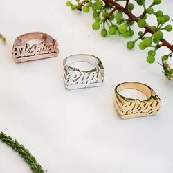 New Custom Name Ring Gold Personality Hip Hop Number Ring Women Fashion Punk Letter Ring 3 colors Gift