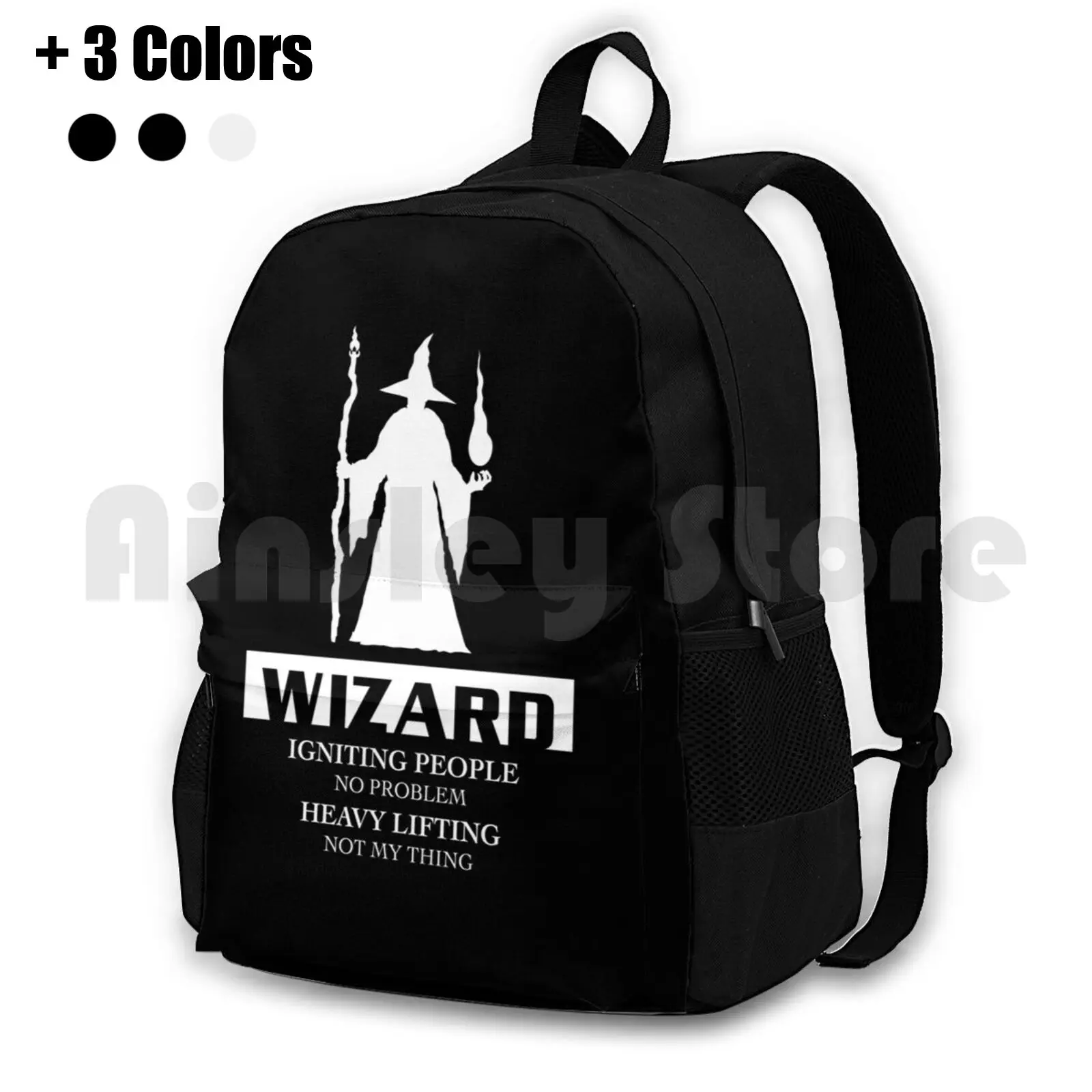 Wizard Inverted Outdoor Hiking Backpack Riding Climbing Sports Bag D D And Pathfinder D20 Wizard Mage Fire Fireball Spell