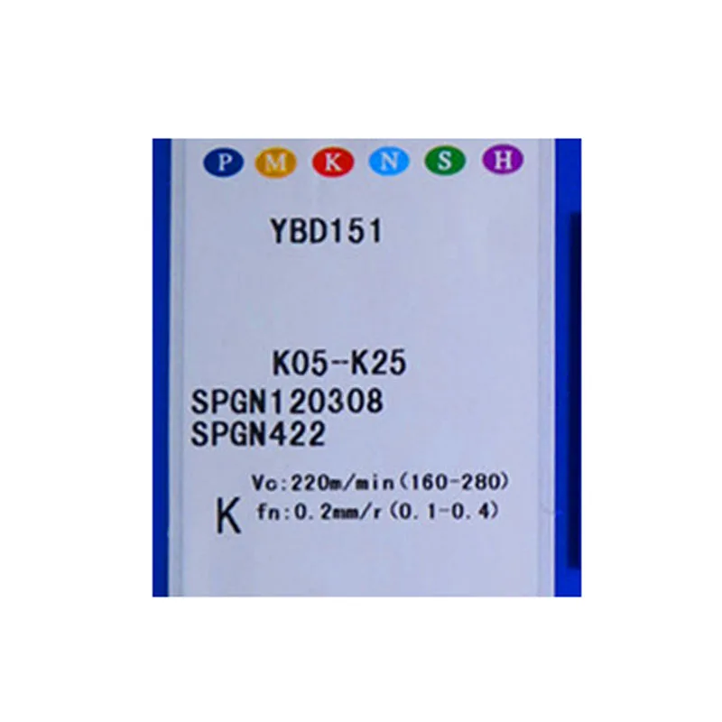 Spgn spgn12 120308 spgn120308 spgn120308 ybd151 processamento de ferro fundido cnc carboneto inserções torno fresadora ferramenta haste