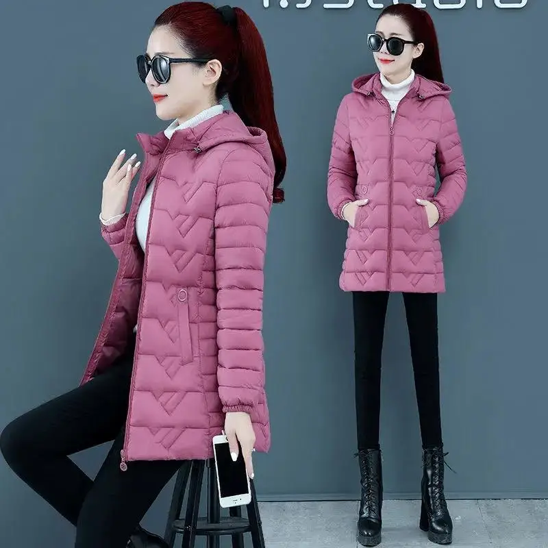 

Down cotton Coats parka Women 2022 New Mid-Length Down Cotton Jacket Padded Jackets Outerwear Fashion Hooded Coat Female 6XL