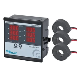 Samwha-DSP SEM-XXD Multímetro digital, Contém 3 CT, Volt trifásico (L-L), Ampère, Frequência, Exibição de Sequência de Fase