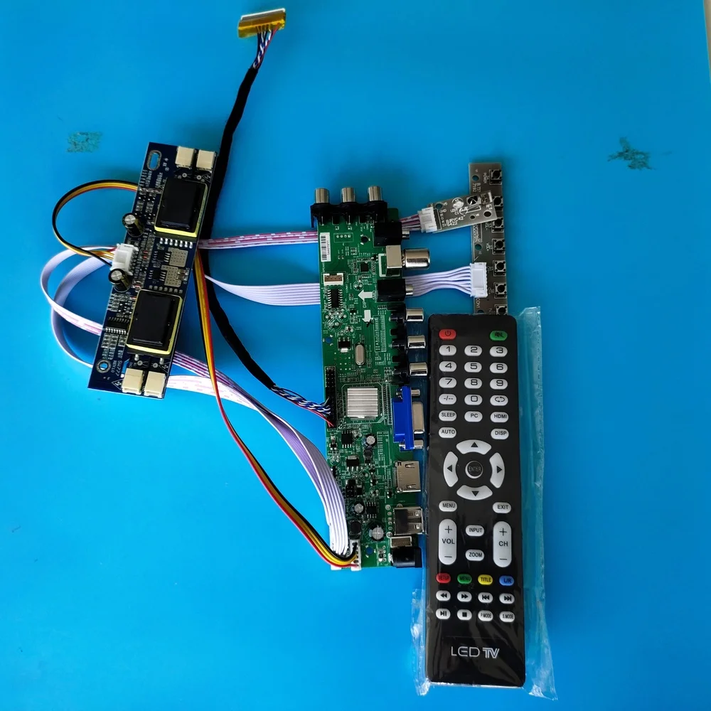 Kit for M220EW01 V2/V4 M220EW01 USB DVB-C DVB-T Digital LCD Panel 4 CCFL Controller board remote TV 30pin 1680X1050 HDMI VGA