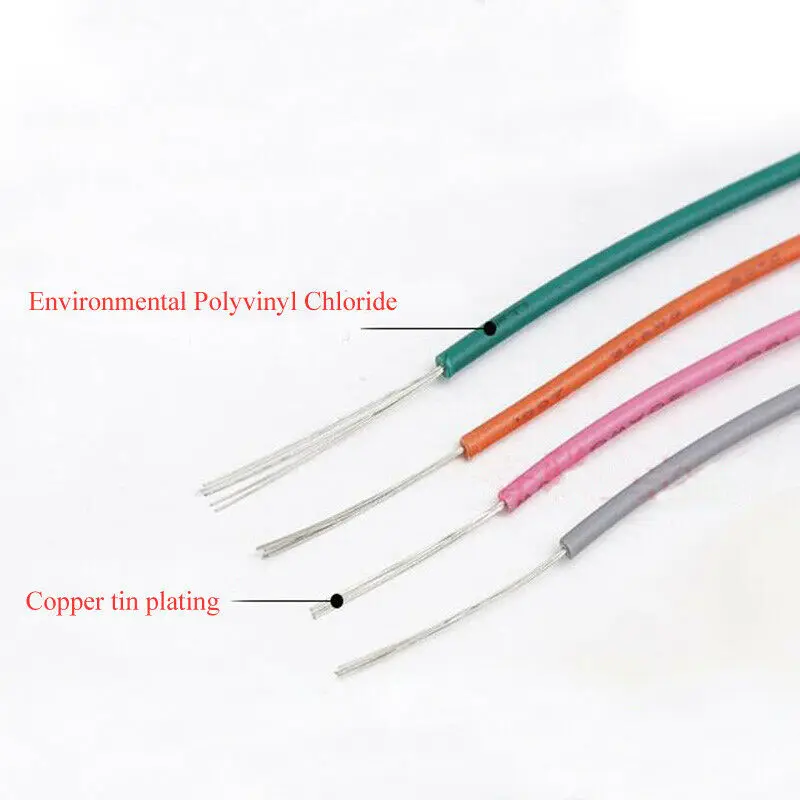 UL1007 Electronic Wires Environmental Protection Cable Line 16Awg 18 20 22 24 26 28 30AWG Multicolor