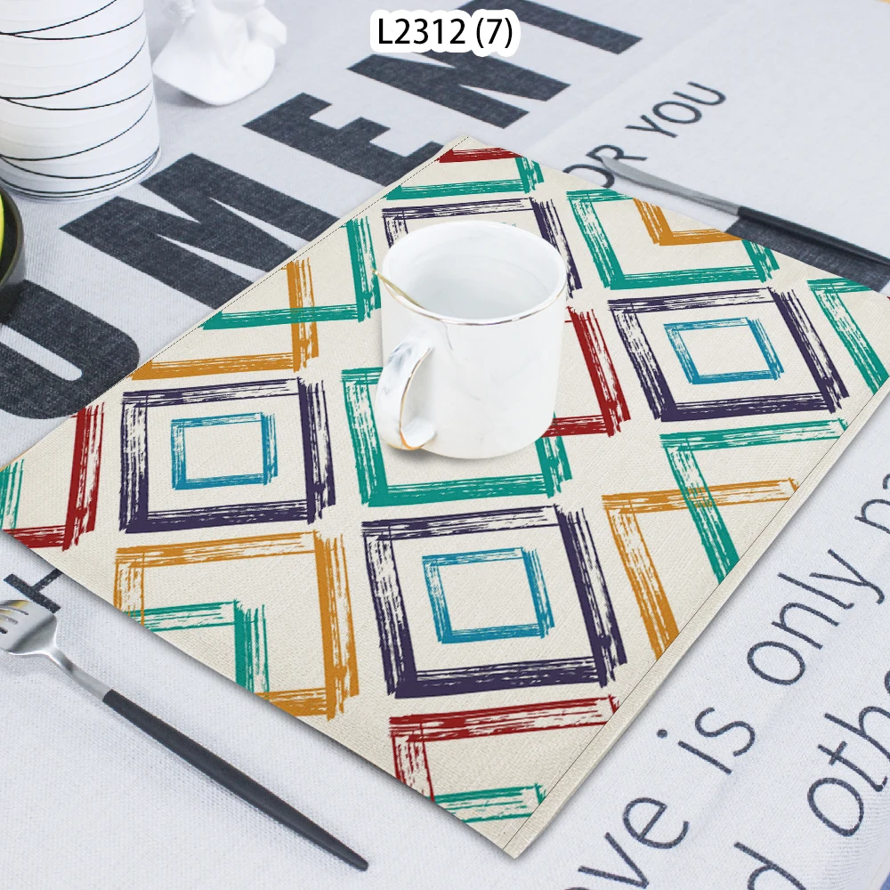 Geometric Lattice Napkin Cloth Household Table Decoration Table Mat Untersetzer Table Towel Tea Towel Coaster 42*32 Servilletas