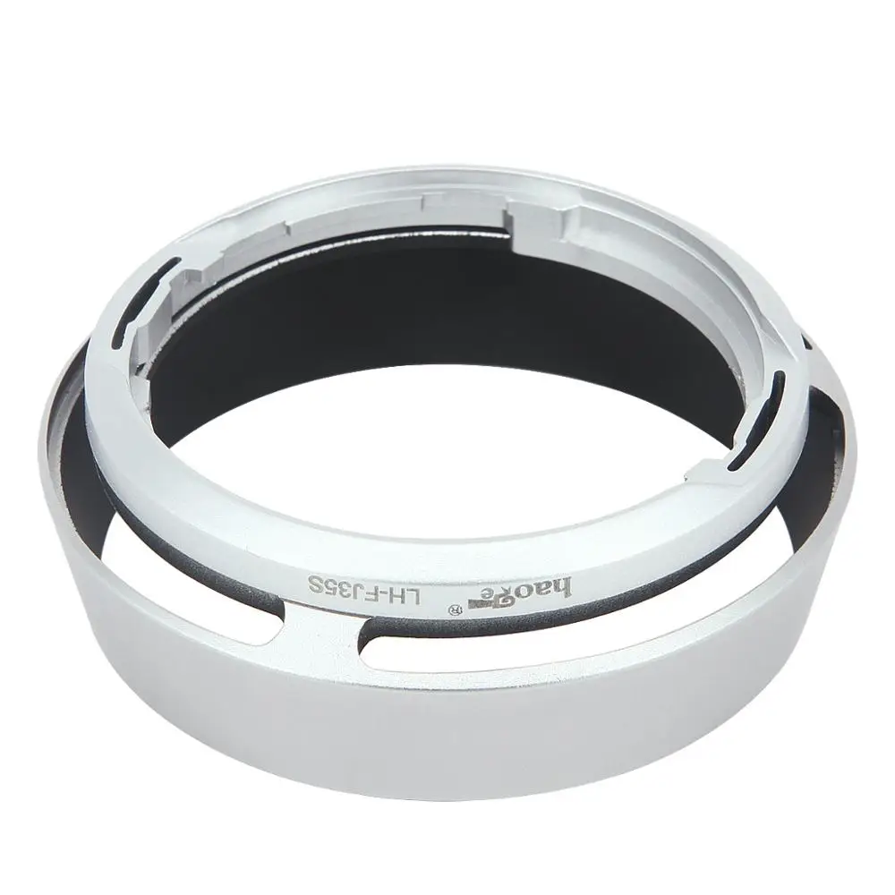 Haoge LH-FJ35S Round Metal Lens Hood for Fujifilm XF 35mm 23mm f/2 R WR Silver