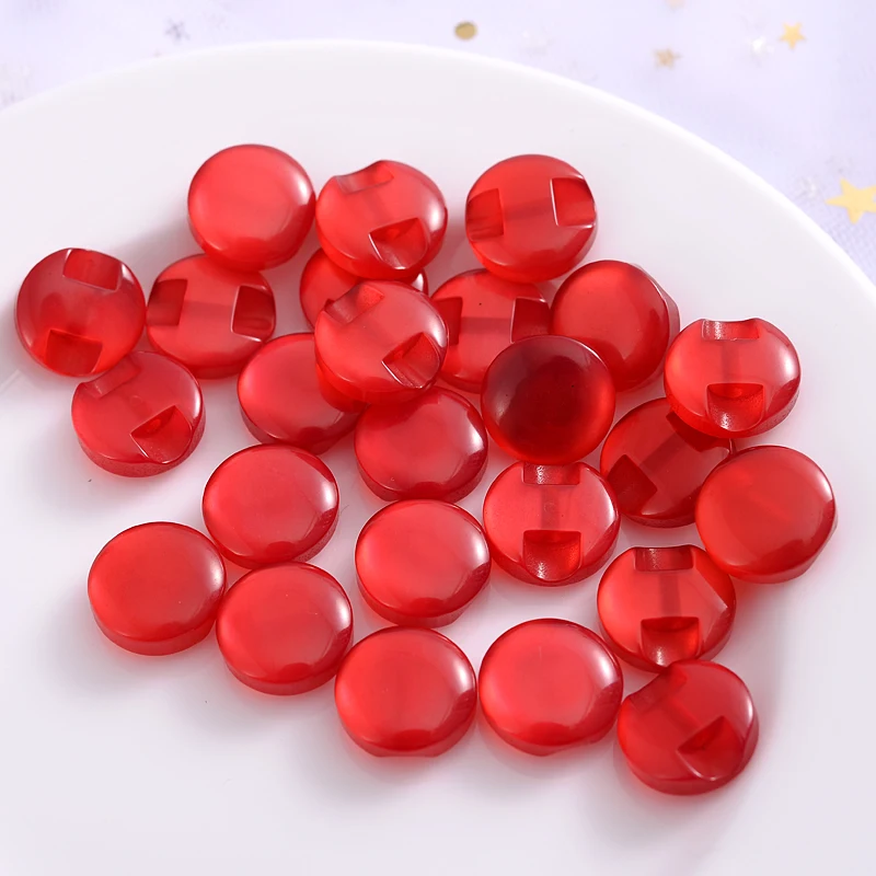 13mm 50Pcs  Transparent Solid Color Resin Buttons Cute Random Mixed Color Sewing Button Scrapbooking DIY Apparel Accessories