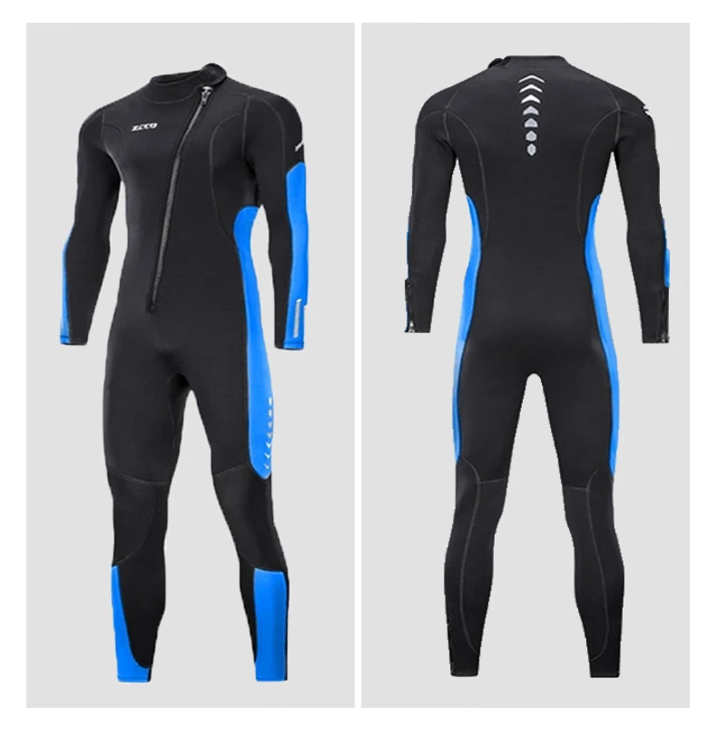 3MM Neoprene Wetsuit Men Women Front Zipper Diving Suit for Snorkeling Scuba Diving Swimming Kayaking KiteSurfing Full Wetsuit