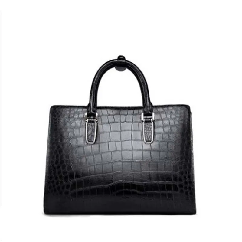 ouluoer Crocodile leather men's bag business casual men's handbag horizontal style square large capacity cross-shoulder bag