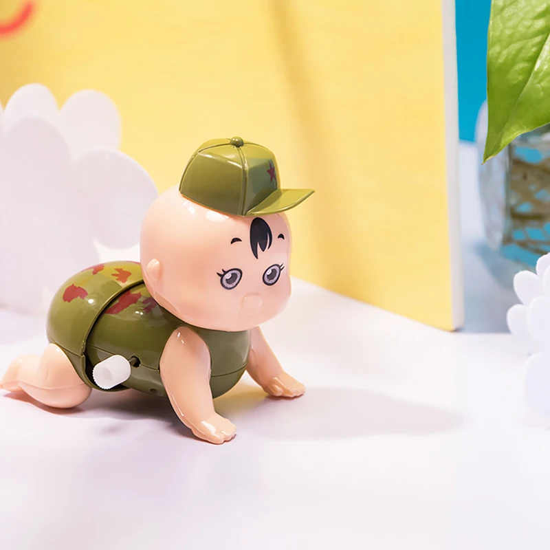 1Pcs New Creative Children Crawling Doll Clockwork Toy Cartoon Cute Baby Happy Children Entertainment  Wind Up Toys