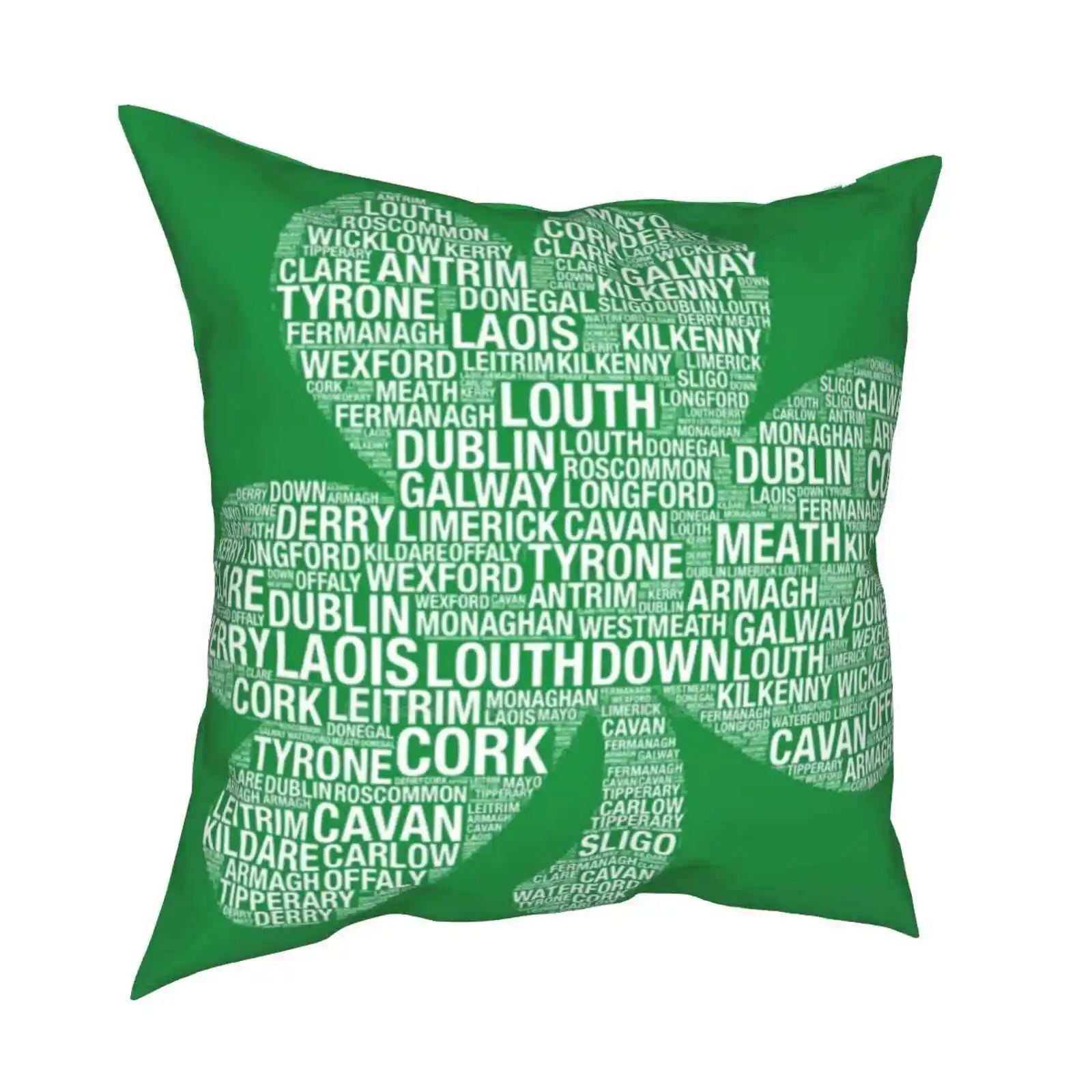 32 Counties Irish Shamrock Soft Comfortable Pillowcase Saint Patricks Day Paddys Day Ireland Shamrock Leprechaun Armagh Carlow