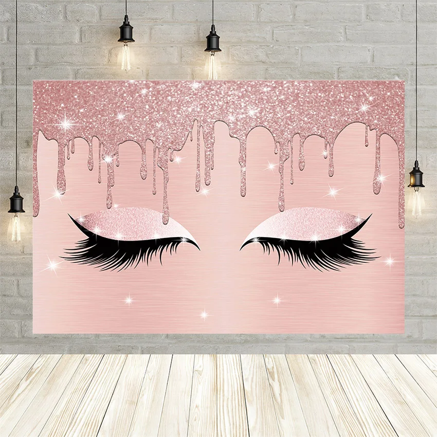 Avezano Photography Backdrops Eyelash Pink Sands Glitter Star Baby Birthday Party Portrait Background Photo Studio Decor Banner