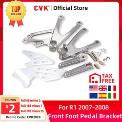 CVK Front Foot Rests Pedal Bracket Assembly Kit For Yamaha YZF R1 2007 2008 YZF-R1 YZF1000 Motorcycle