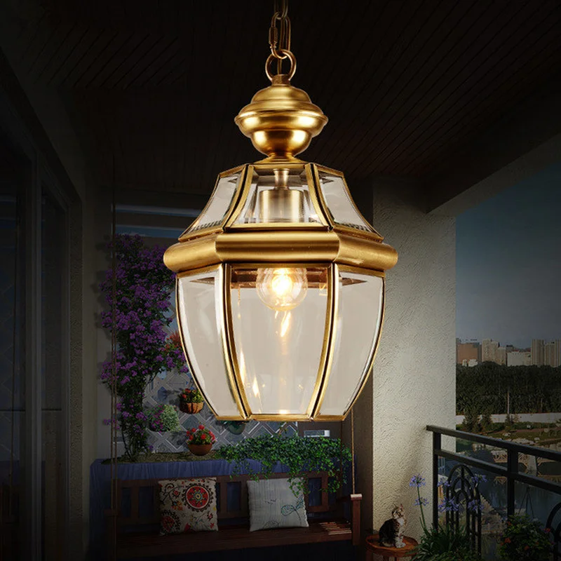 

Europe Retro Lustre Copper Led Pendant Chandelier Lamp Glass Corridor Led Chandeliers Lighting Luminarias Hanging Lights Fixture