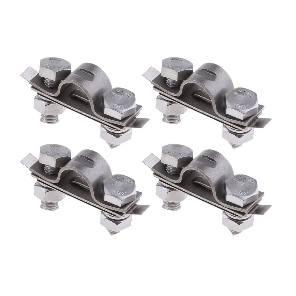 4 Pieces 304 Stainless Steel Control Throttle Cable Clamp Replacement Boat Marine Hardware