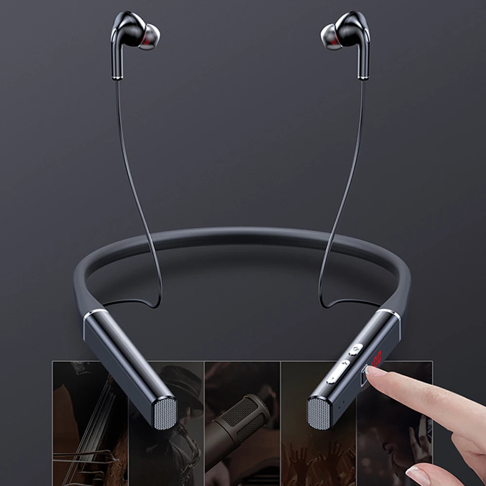 TWS 100 Hours Wireless Headphones Bluetooth-compatible 5.0 Neckband Earphones Stereo Sports Headset Waterproof Magnetic Earbuds