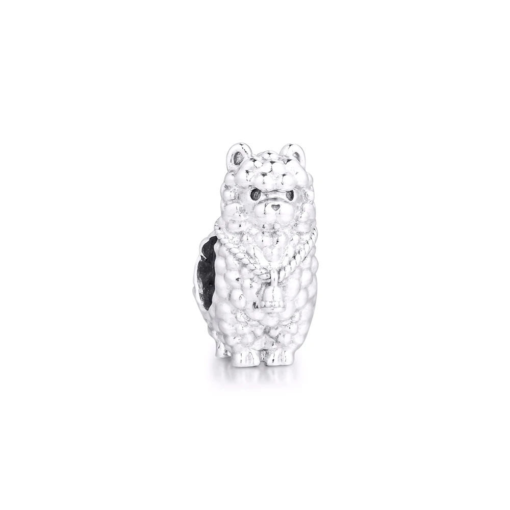 

Fluffy Llama Charm Genuine 925 Sterling Silver Animal Beads for Women DIY Jewelry Making Fits Pandora Bracelet Kralen F1283