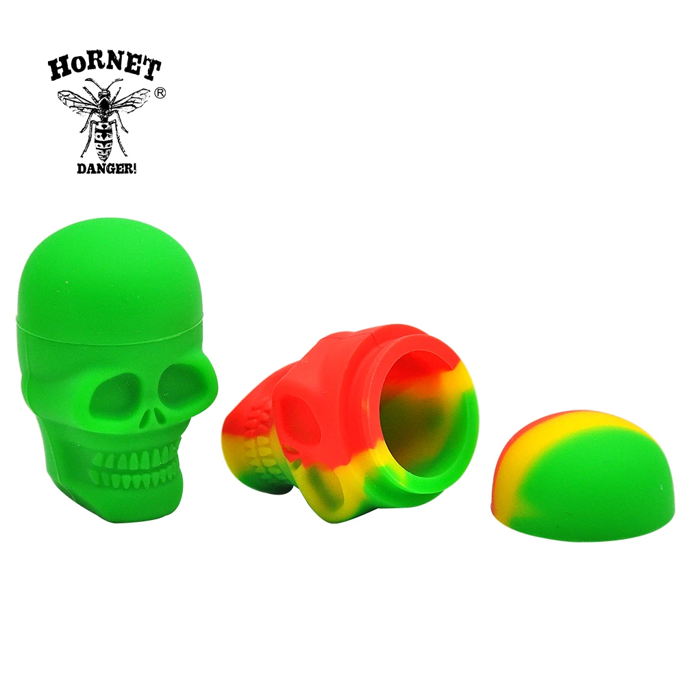 1 pcs Newest Cool Small Skull Silicone Container Silicone Jar for Oil Wax 2 size Available