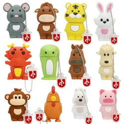 Clé Usb dessin animé cochon rose, Animal chien, lapin, cheval, singe, clé Usb, lecteur Flash zodiaque, 8 go, 16 go, 32 go, 256 go