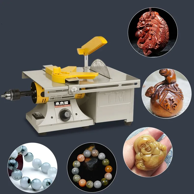 Multifunctional mini table saw stone polishing machine jade carving machine polishing machine table saw jade cutting machine 220